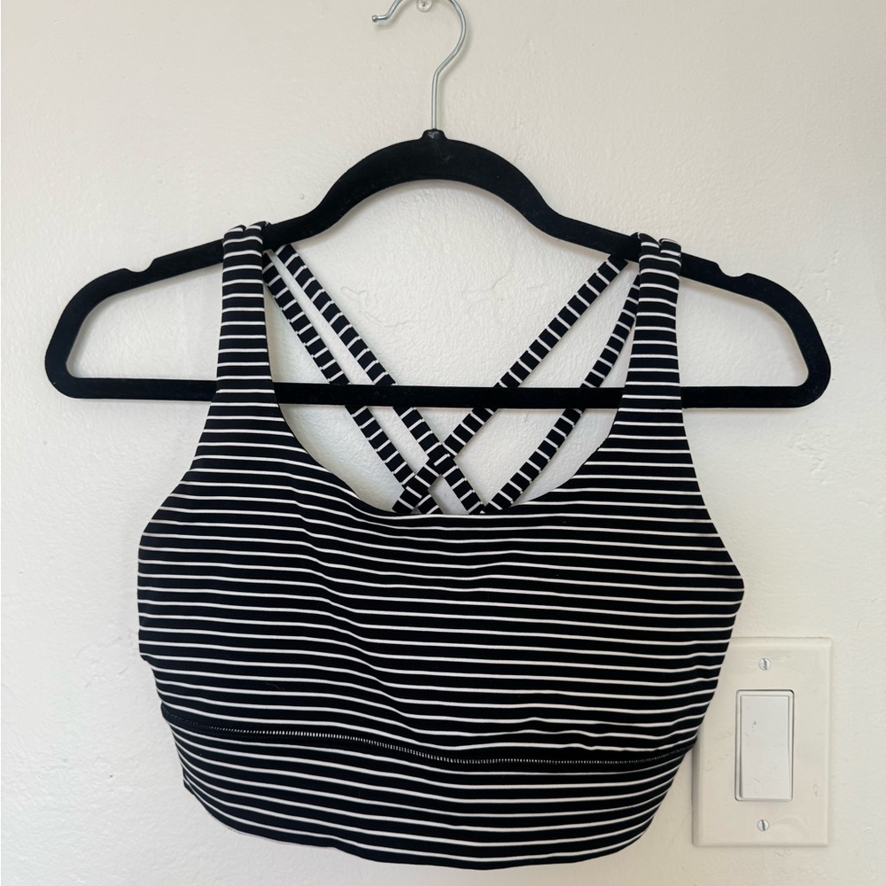 Lululemon Longline Striped Sports Bra